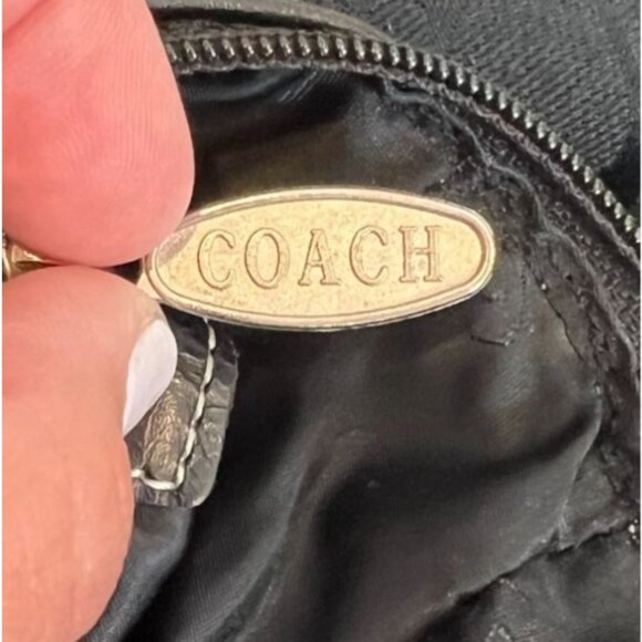 Coach Legacy Slim Duffle Signature Monogram Black Canvas Adjustable Shoulder Bag - Picture 5 of 10